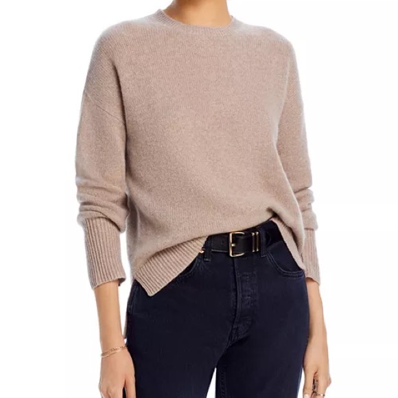 Aqua Sweaters - NWOT Aqua cashmere Drop Shoulder High Low Crewneck Sweater